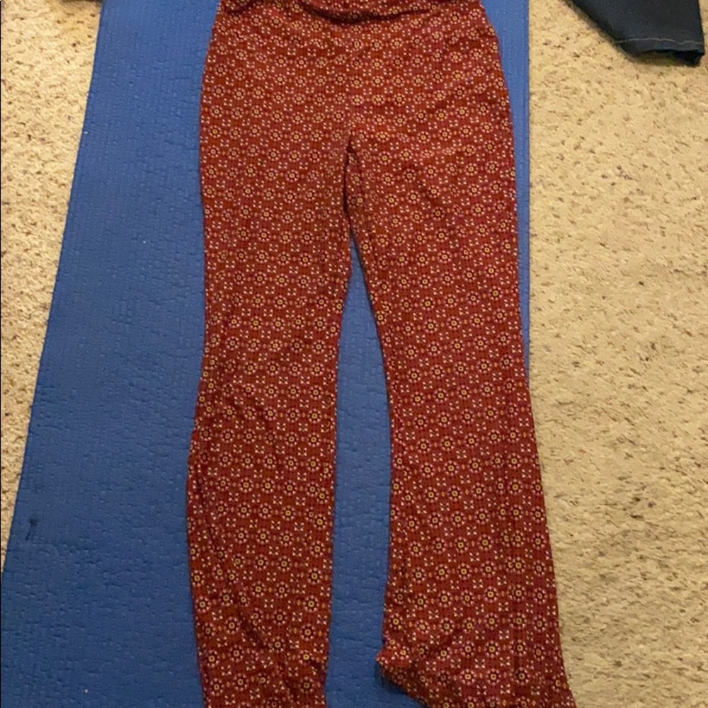 Flared bottom print pants